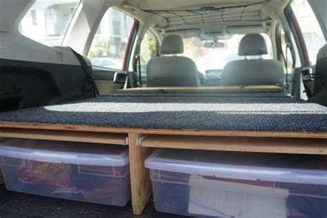 SUV Camper Conversion with Sleeping Platform - How I Turned My Subaru ...