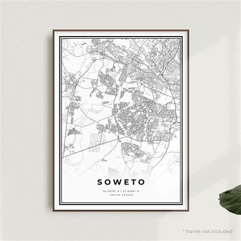 Soweto Map Print Soweto Street Map PosterSouth Africa | Etsy