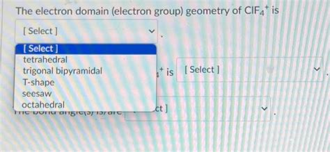 Solved The electron domain (electron group) geometry of | Chegg.com