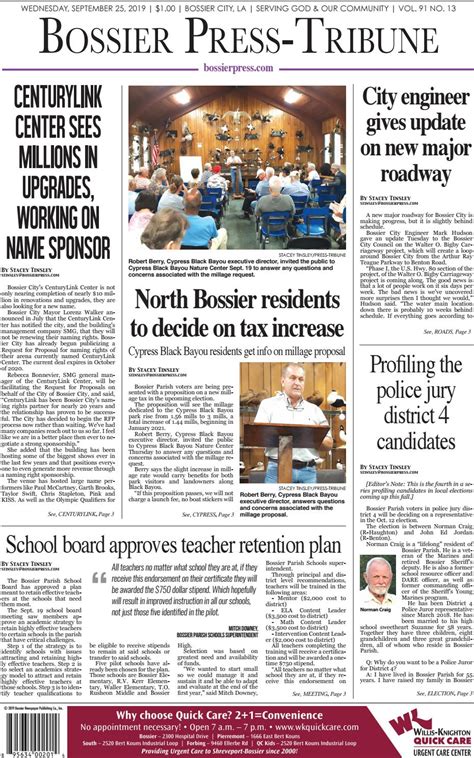 09-25-19 Bossier Press-Tribune e-Edition by Bossier Press-Tribune - Issuu