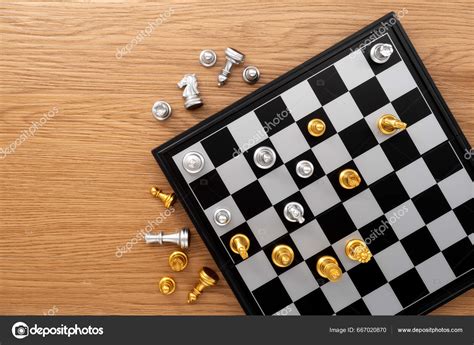 Chess Board Chess Pieces Wooden Texture Background Chess Gold Silver Stock Photo by ©dark_moon ...