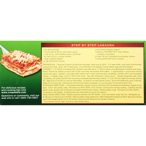 Creamette Oven Ready Lasagna Recipe - Find Vegetarian Recipes