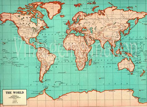 Antique LARGE WORLD Map 1941 ORIGINAL 1940s Map of the World - Etsy ...