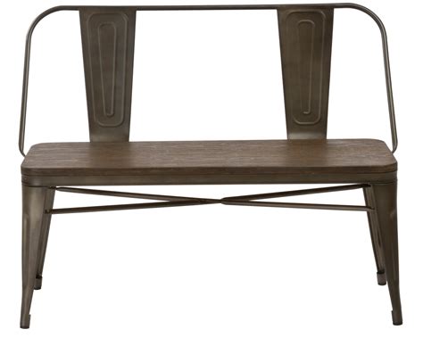 Industrial Antique Rustic Wood Metal Dining Bench Full Back Garden Pat – BTExpert
