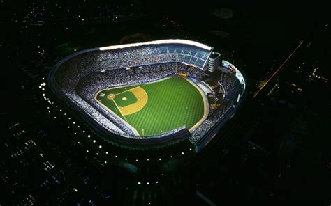 Download wallpapers Yankee Stadium, 4k, night, view from above, New ...