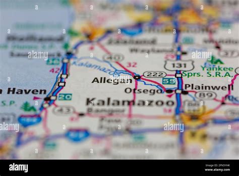 Allegan michigan on a map hi-res stock photography and images - Alamy