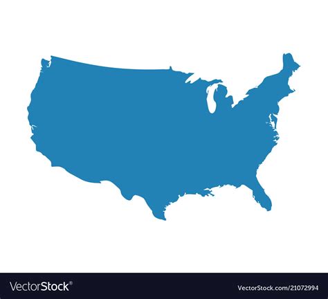 Blank blue similar usa map isolated on white backg