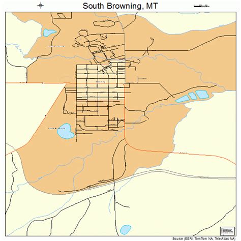 South Browning Montana Street Map 3069680