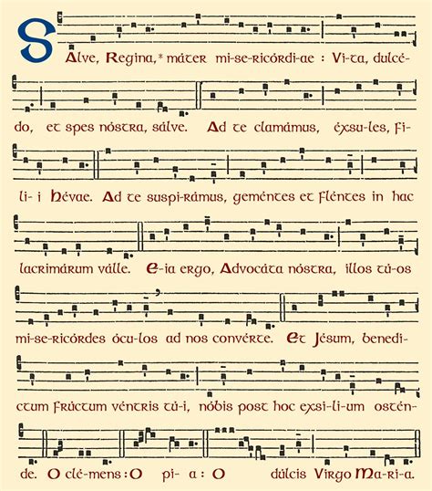 Salve Regina Gregorian Chant Bees & Flowers Music Notes Wall Hanging