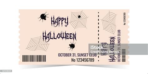 Layout Of The Halloween Party Ticket Template Stock Illustration ...