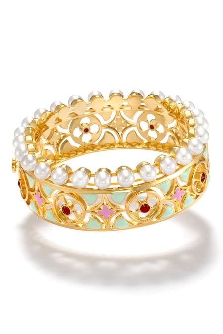 Buy Multi Color Stones Lunars Lore Embellished Bangle by Shaze Online ...