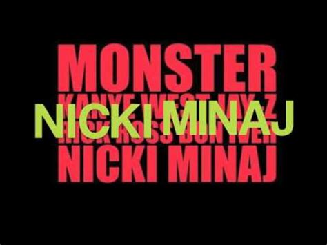 Monster & Lyrics HQ - Kanye West (Feat. Nicki Minaj, Jay-Z, Rick Ross & Bon Iver) - YouTube