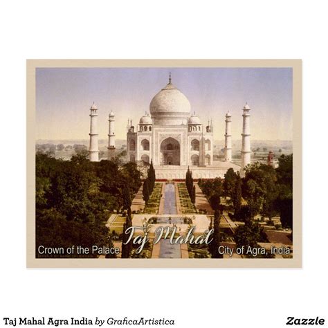 Taj Mahal Agra India Postcard | Zazzle | Agra india, Taj mahal, Vintage postcards