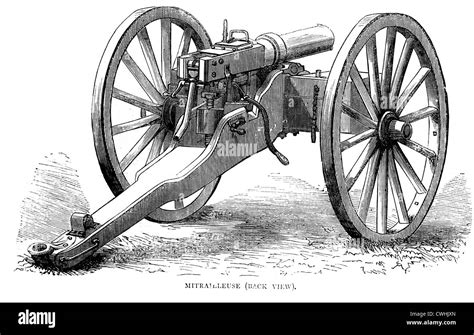 A Mitrailleuse, the French 25 barrel "Canon à Balles", better known as the Reffye mitrailleuse ...