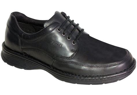 Slatters Award II Mens Leather Wide Comfortable Lace Up Walking Shoes – Bayside Shoe Warehouse