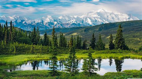 Fond d'écran : 3840x2160 px, Alaska, lumière du jour, paysage, Montagnes, la nature, réflexion ...