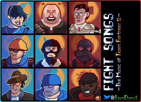 TF2 Fight Songs album cover pixel art by IamDoru1 on Newgrounds