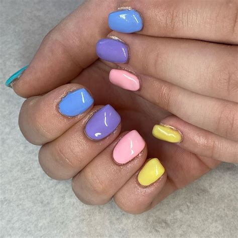 Pastel Acrylic Nails Different Colors - Insight from Leticia