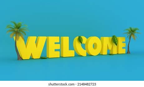 Welcome 3d Text Isolated Poster Cartoon Stock Illustration 2148482723 | Shutterstock