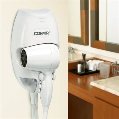 Conair 134W 1600 Watt Wall Mount Hair Dryer with Night Light, White | WallMountDryer.com