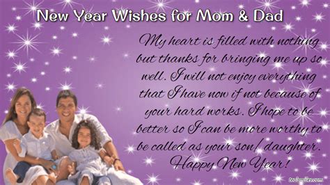 New Year Wishes for Mom, Dad 2024 - Teal Smiles