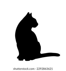 Cat Silhouette Sitting Side View Vector Stock Vector (Royalty Free) 2292863621 | Shutterstock