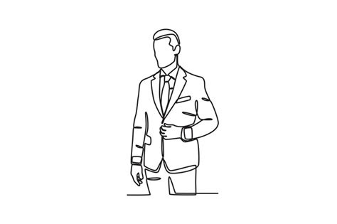 Premium Vector | A man wearing a luxurious tuxedo tuxedo oneline drawing