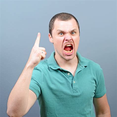 Portrait of Angry Man Screaming Against Red Background Stock Image - Image of hilarious, fight ...