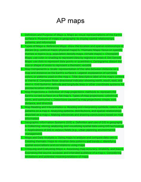 AP maps - AP maps - AP maps Definition and Purpose of Maps a. Maps as ...