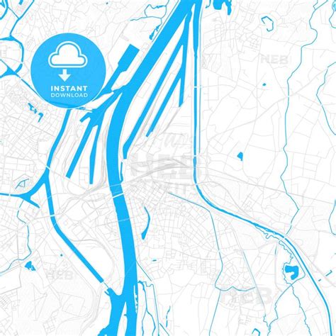 Kehl, Germany PDF vector map with water in focus - HEBSTREITS Sketches ...