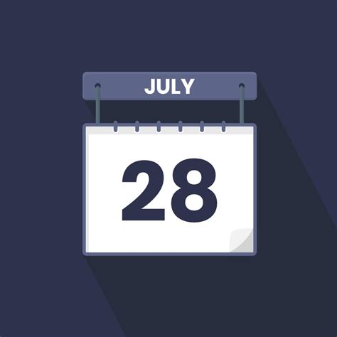 28th July calendar icon. July 28 calendar Date Month icon vector illustrator 12931498 Vector Art ...