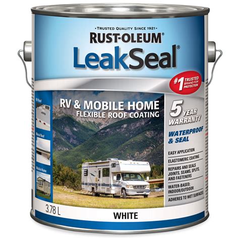 Rust-Oleum LeakSeal RV & Mobile Home Waterproof Flexible Roof Coating, White, 3.78-L | Canadian Tire