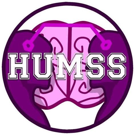 the words humss in front of a purple and white circle with two pink heads