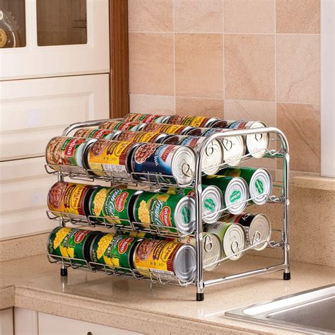 Can Rack Pantry Organizer Kitchen Cabinet Shelf Canned Food Soup Storage Holder Kitchen Racks ...