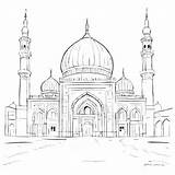 Download Educational Coloring Page Mosque With Two Minarets  sketch template