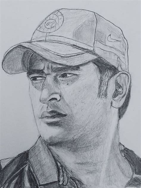 MS-DHONI-DRAWING Easy Drawings Sketches, Sketches Tutorial, Drawing ...