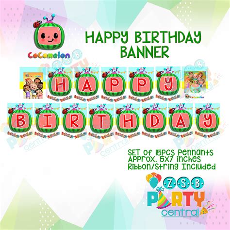 Birthday Banner Cocomelon Free Printables - Cocomelon Happy Birthday Banner Happy Birthday ...