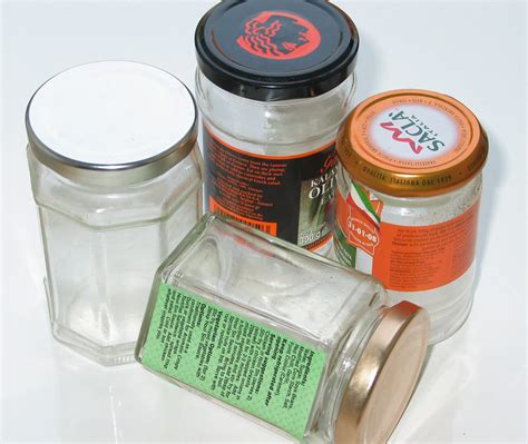 jars | Four empty food glass jars with metal lids and labels… | Flickr