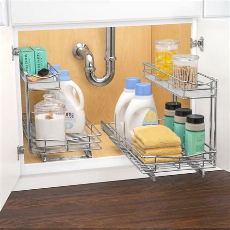 Lynk Professional Slide Out Under Sink Cabinet Organizer 11.5 in x 18 in Chrome | eBay