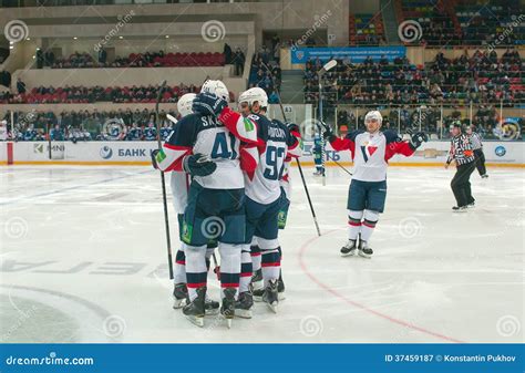 Players Of Slovan (Bratislava) Celebrate After Scoring Editorial Photo ...