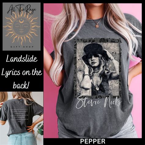 Stevie Nicks Landslide Lyrics Shirt Comfort Colors Tee Stevie Top Hat Tshirt Retro Vintage ...