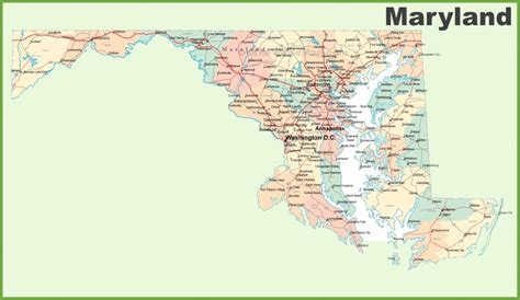 Road Map Of Maryland With Cities - Printable Map Of Maryland ...