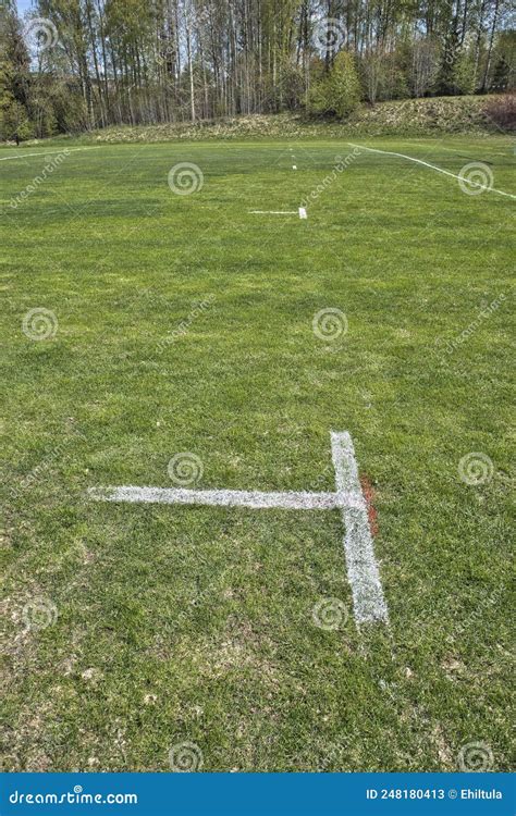 Markings on a American Football Field Stock Image - Image of game ...