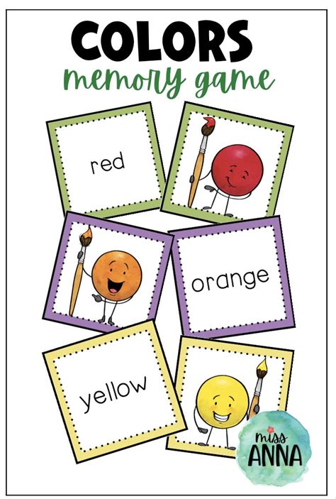 Colors MEMORY GAME | Memory games, Color, Esl vocabulary games