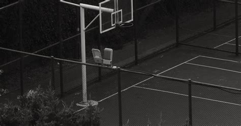 Black and White Photo of a Basketball Court · Free Stock Photo