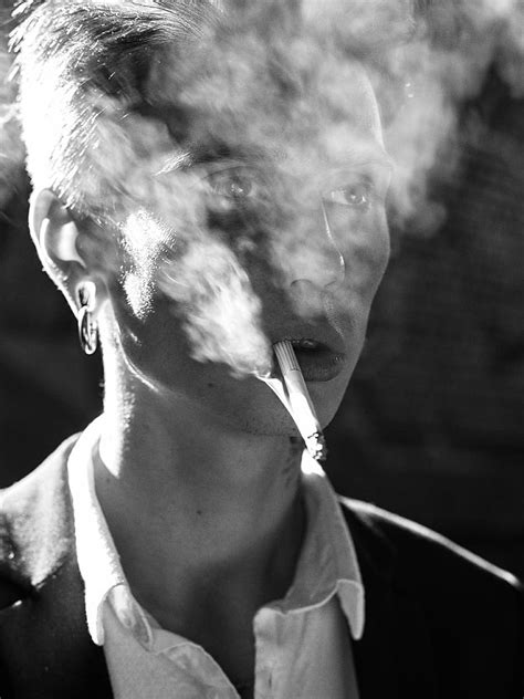 Royalty-Free photo: Male smoking grayscale photo | PickPik