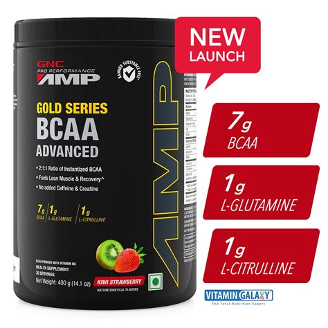 GNC AMP Gold Series BCAA Advanced with Vitamin B6 – 14.1 Oz, 400 gm – Vitamin Galaxy