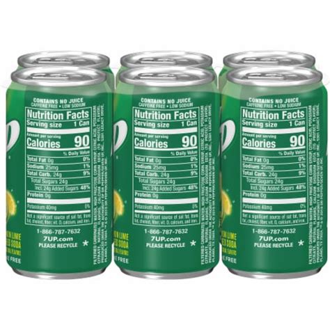 7UP® Lemon Lime Soda Mini Cans, 6 pk / 7.5 fl oz - Fry’s Food Stores