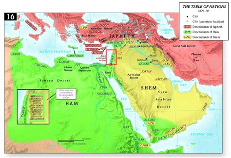 Genesis 10:1-11:32 – Scattering of the Nations | Bible mapping, Bible study, Map