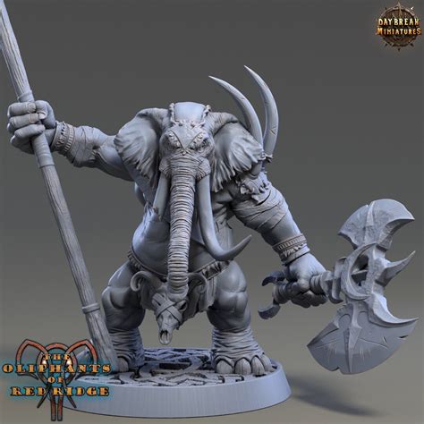 D&D Loxodon Resin Miniature Dungeons and Dragons Tabletop RPG Dnd ...